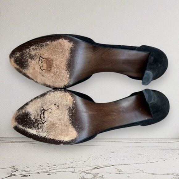 Vintage stuart weitzman Black Tie Satin Heels Shoes Size 8.5/ 39 - Picture 10 of 10